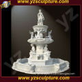 Large Outdoor garden 3 tier hand carved religious woman four seasons statue and angel Stone Fountain